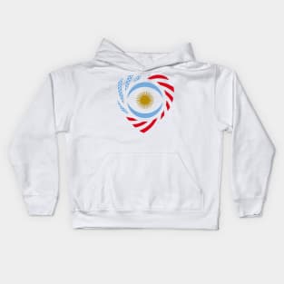 Argentinian American Multinational Patriot Flag Series (Heart) Kids Hoodie